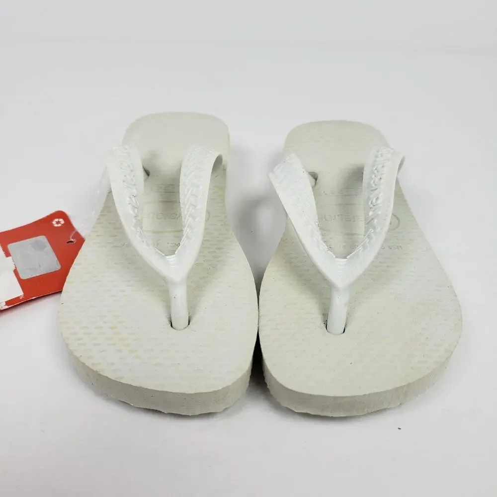 Havaianas Originals Toddler Size 9C White Slip On Casual Flip Flop Sandals